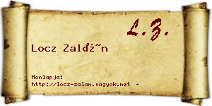 Locz Zalán névjegykártya